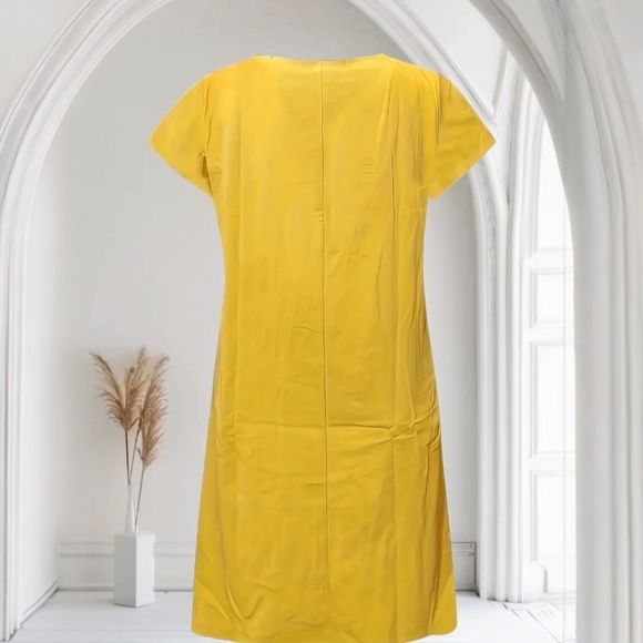 V-Neck Dress Pockets Short Sleeve A-Line - Picture 2 of 3
